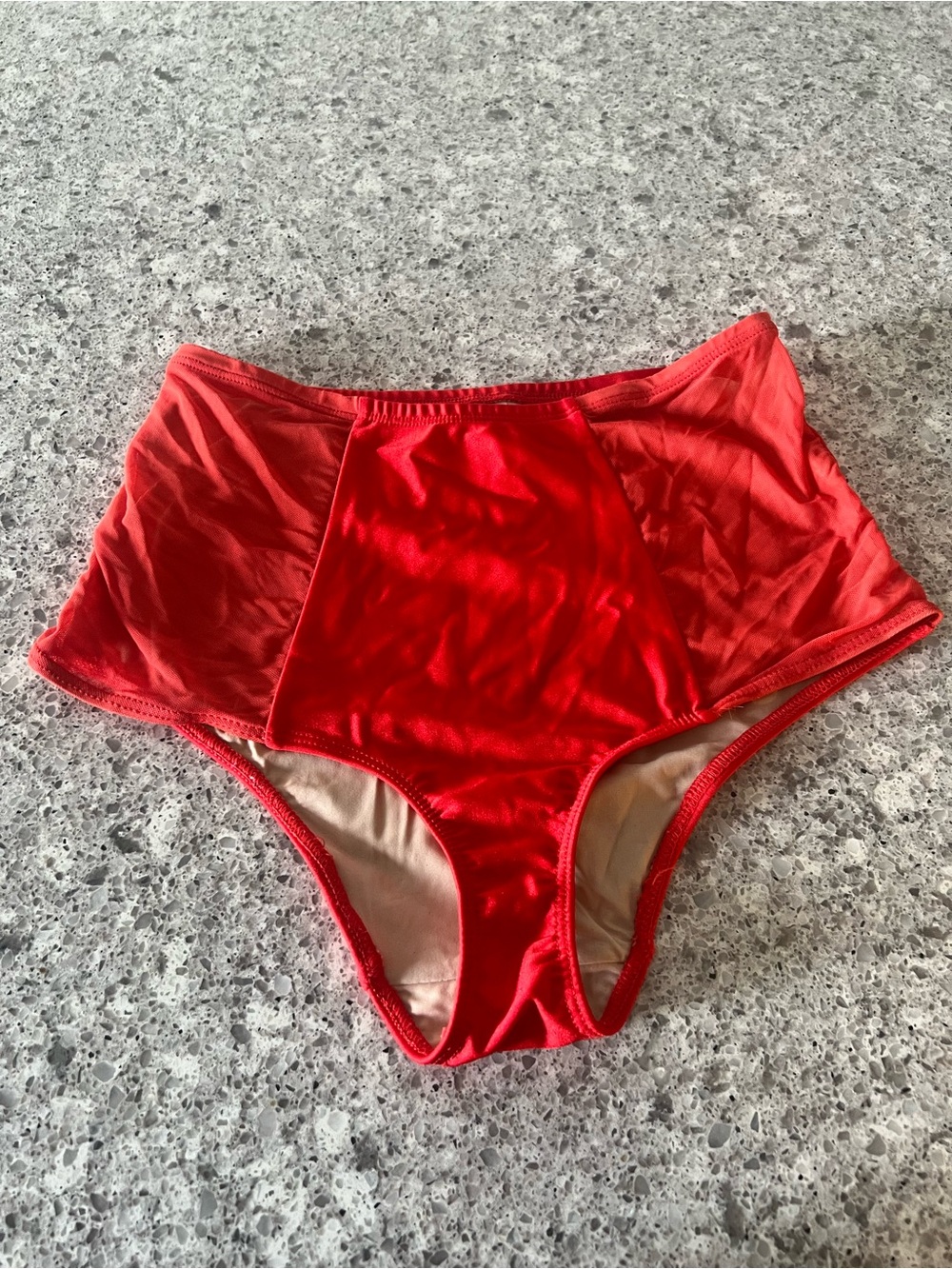 American Apparel Red High-Waist Swim Bottoms